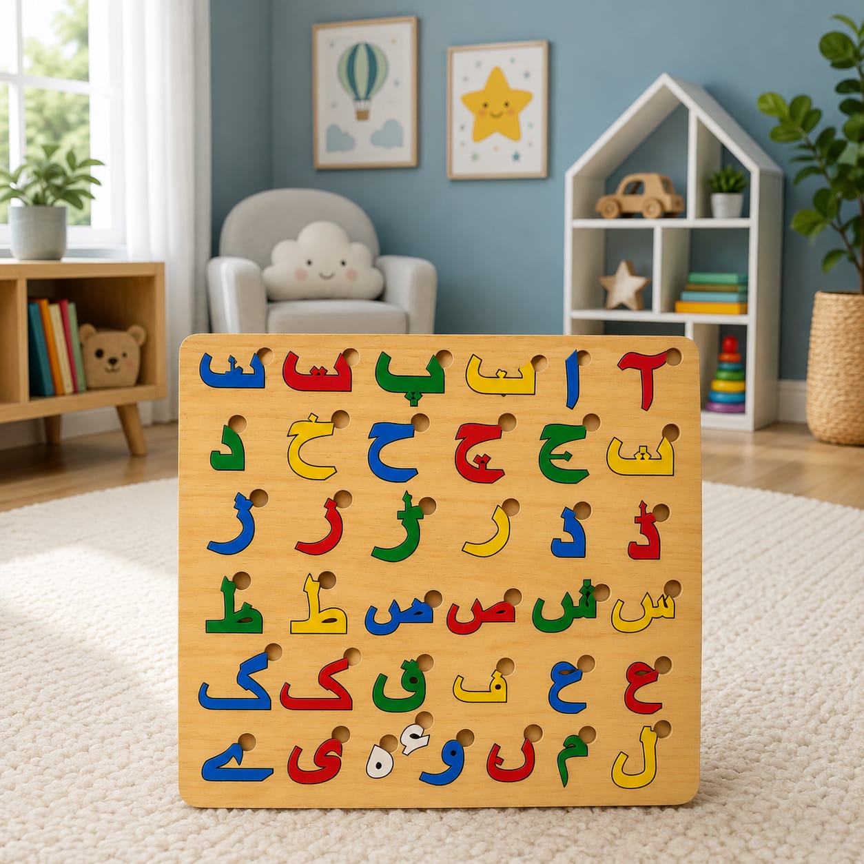 Urdu Haroof-e-Tahaji Puzzle Board Game Educational Wooden Learning Toy