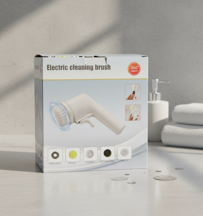 Electric Cleaning Brush With Multiple Attachments 360° Rotating Scrubber