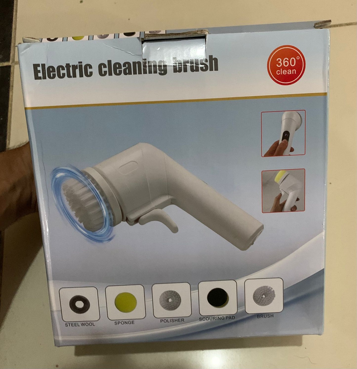 Electric Cleaning Brush With Multiple Attachments 360° Rotating Scrubber