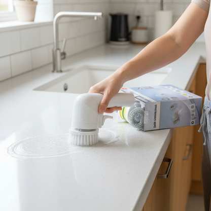 Electric Cleaning Brush With Multiple Attachments 360° Rotating Scrubber