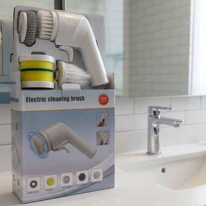 Electric Cleaning Brush With Multiple Attachments 360° Rotating Scrubber
