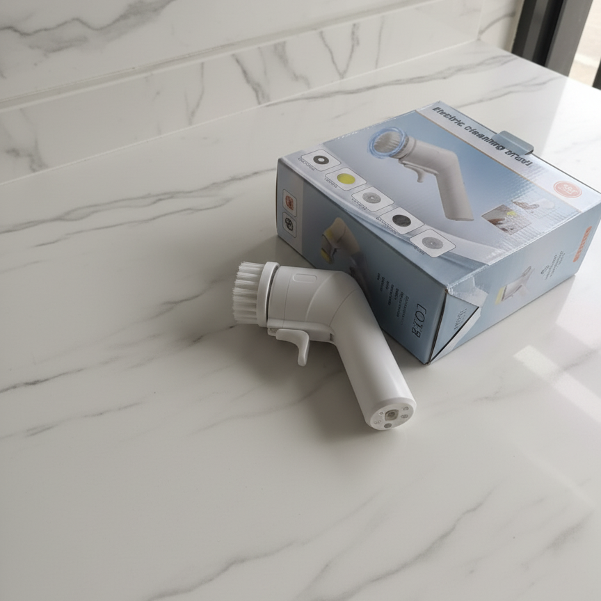 Electric Cleaning Brush With Multiple Attachments 360° Rotating Scrubber