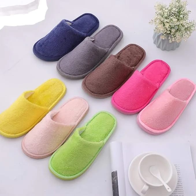 Multi Color Soft Cotton Slippers For Men And Women (Random Color)