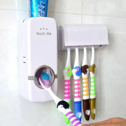 Automatic Toothpaste Dispenser With Toothbrush Holder Wall Mounted
