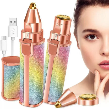 2-in-1 Flawless Eyebrow Trimmer USB Rechargeable For Women