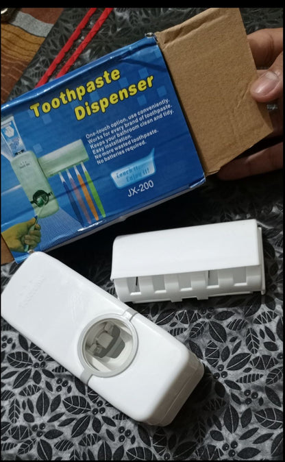 Automatic Toothpaste Dispenser With Toothbrush Holder Wall Mounted