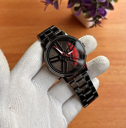 Men's Stylish Spinning Dial Watch – Premium Rotating Wheel Design Wrist Watch for Men (Without Box)