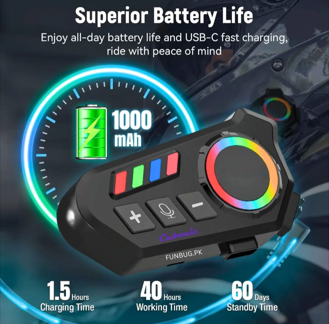 K06A Motorcycle Helmet Bluetooth Headset BT 6.0 Wireless Earphone