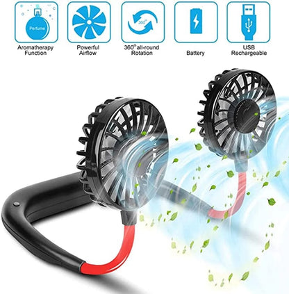 Portable Neck Fan 360 Degree Rotation Hands Free Cooling