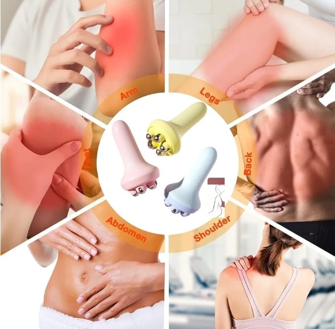 360 Roller Manual Hand Massager Full Body Pain Relief (Random Color)