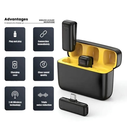 K13 Type-C ANC Dual Wireless Lavalier Microphone Noise Cancelling