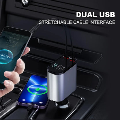 4-in-1 Fast Charging USB-C Car Adapter Power Charging