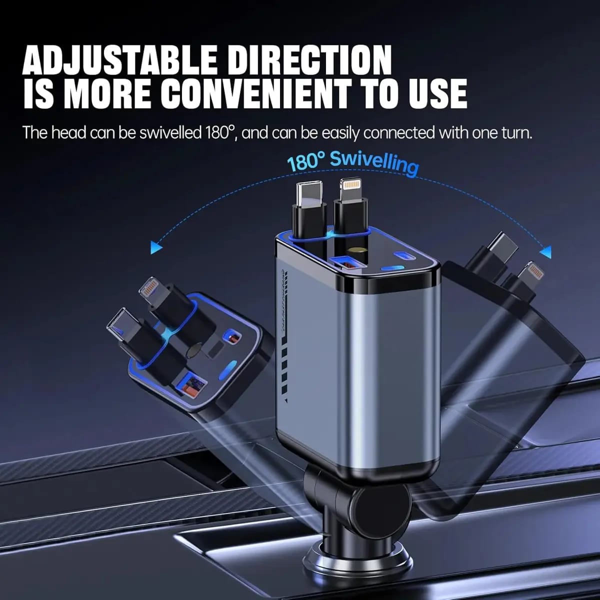 4-in-1 Fast Charging USB-C Car Adapter Power Charging