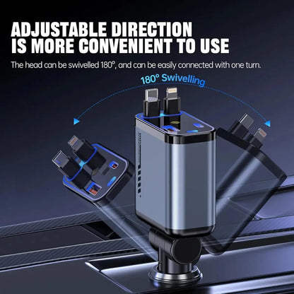 4-in-1 Fast Charging USB-C Car Adapter Power Charging